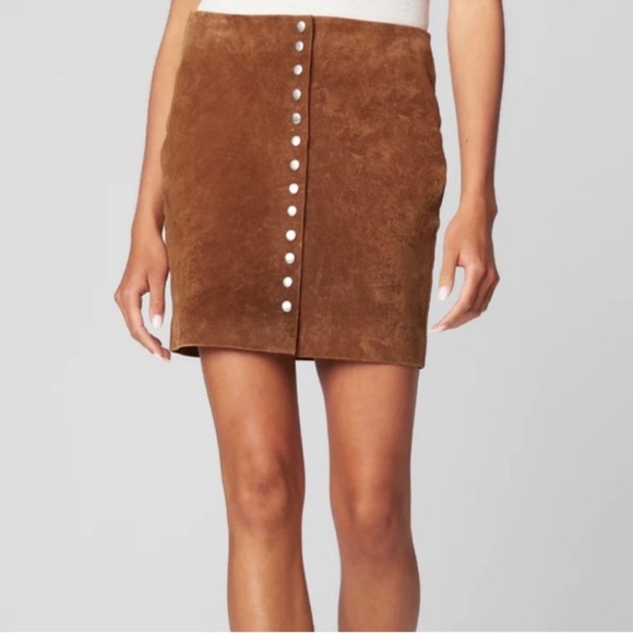 NWT Blank NYC 100% Suede Leather Button Down Mini Skirt - Picture 3 of 10